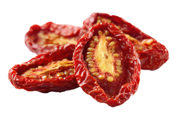 Close-up of several sun-dried tomatoes
