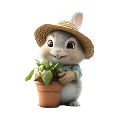 easter bunny with flower