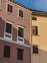 Colorful Building Facades with Windows