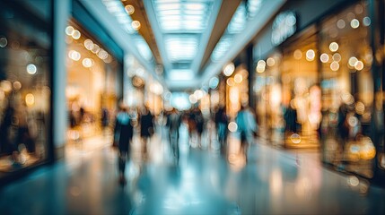 Fototapeta premium Blurred view of a busy shopping mall