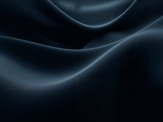 Obraz premium Dark Blue Abstract Waves, Smooth Surface with Light and Shadows, Fabric Texture.