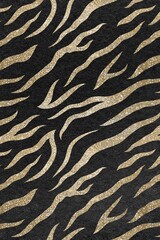 Tiger pattern black & gold background, animal print design
