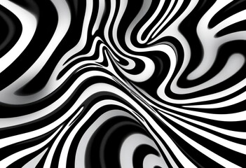 Black and white abstract wave pattern, optical illusion effect ,   vector,  simple