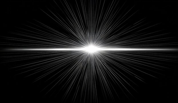 Bright starburst on black background