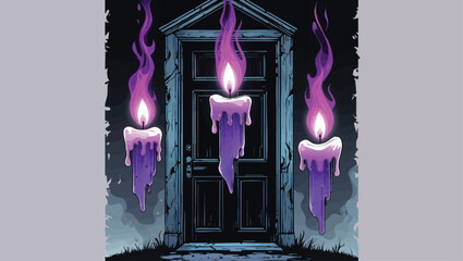 Mystical Floating Candles: Magical Ritual with a Spooky Doorway