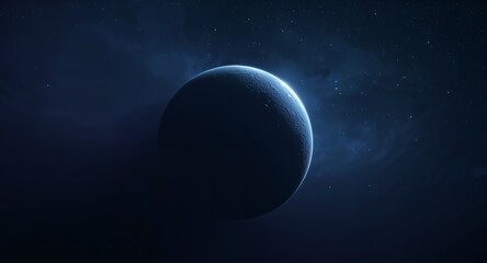 Ethereal Planet. A Serene View of an Alien World Bathed in Celestial Light.