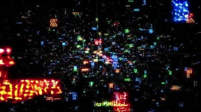 Vibrant Digital Information Network Abstract Representation of Data Streams and Connectivity