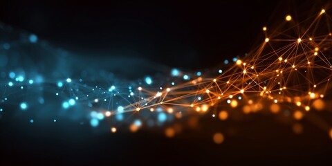 Abstract futuristic digital technology background with geometric grid pattern, modern hi tech innovation texture for artificial intelligence, blockchain, data visualization, and global connectivity co