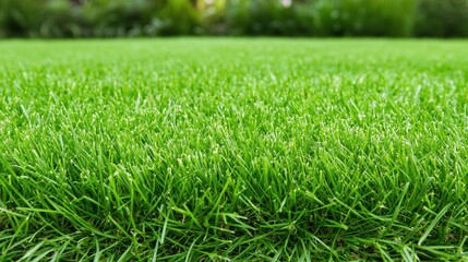 Obraz premium Freshly Mowed Lawn Close up of freshly cut green grass, sharp focus on the blades, vibrant green color, ideal for lawn care or landscaping themes