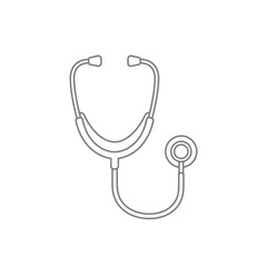 Stethoscope outline on a white background.