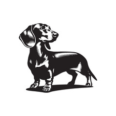 Dachshund Vector Silhouette – Distinctive Long-Bodied Small Dog Outline, Perfect for Pet Lovers, Logos, Prints, Graphic Design, Illustrations, Home Decor, Stencils, Icons, and Creative Projects
