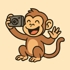 monkey taking a selfie