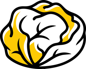 Fresh cabbage head isolated on a clean white background