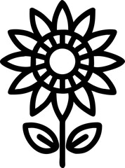 Single sunflower illustration on a clean white background