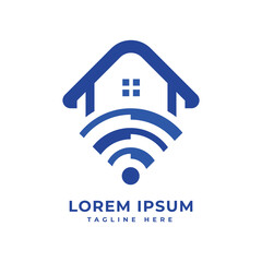 Home WIFI internet house logo design creative solution technology