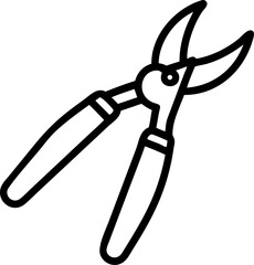 Illustration of a pair of garden pruning scissors on a white background