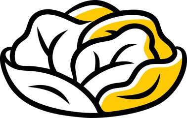 Cabbage patch illustration on a clean white background