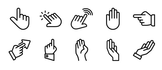 Hand icon sheet multiple concept and collection
