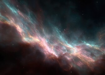 Fototapeta premium Cosmic nebula swirls in vibrant hues