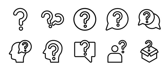 Question icon sheet multiple concept and collection