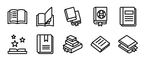 Book icon sheet multiple concept and collection