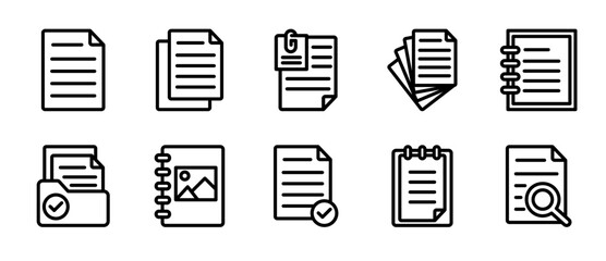 Document icon sheet multiple concept and collection