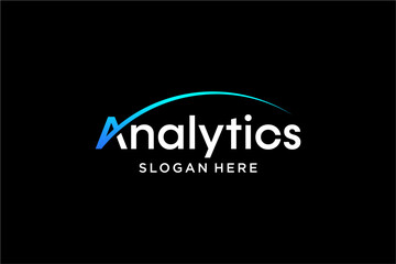 Analytics Logo Design on Black Background