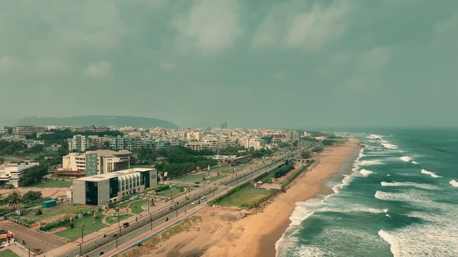 aerial view of R K Beach, Visakhapatnam