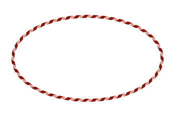 おしゃれな赤とピンクのリボンの紐の楕円フレーム