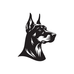 Doberman Pinscher Vector Silhouette – Strong and Elegant Guard Dog Outline, Perfect for Pet Lovers, Logos, Prints, Graphic Design, Illustrations, Home Decor, Stencils, Icons, and Creative Projects
