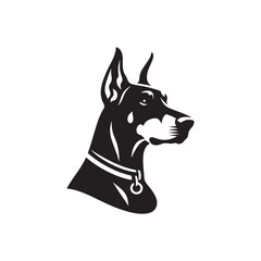 Doberman Pinscher Vector Silhouette – Strong and Elegant Guard Dog Outline, Perfect for Pet Lovers, Logos, Prints, Graphic Design, Illustrations, Home Decor, Stencils, Icons, and Creative Projects
