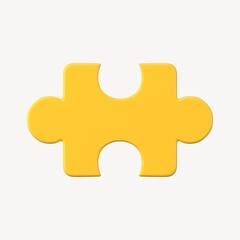 3D jigsaw clipart, business challenge symbol
