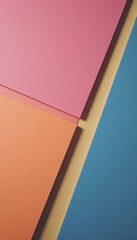 A close up of a pink, blue, and orange paper background.