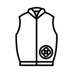 Icon of work clothes with a fan. Sleeveless.