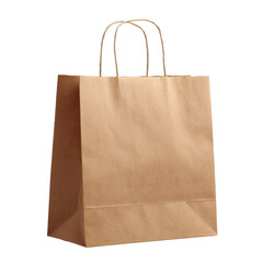 Beige paper shopping bag with simple handles