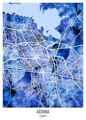 Adana Türkiye City Map. city background, abstract city printable, city travel, city banner, modern city, city background, abstract watercolor paint urban background