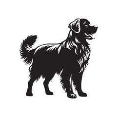 Golden Retriever Vector Silhouette – Friendly and Gentle Dog Outline, Perfect for Pet Lovers, Logos, Prints, Graphic Design, Illustrations, Home Decor, Stencils, Icons, and Creative Projects
