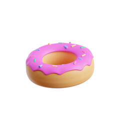 pink donut isolated on white