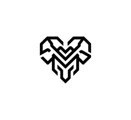 White checkmark on dark geometric shape graphic design