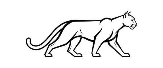 Obraz premium Majestic panther silhouette graphic design