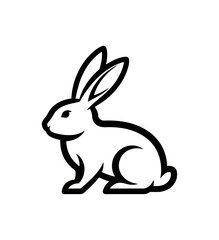 Obraz premium White rabbit silhouette design