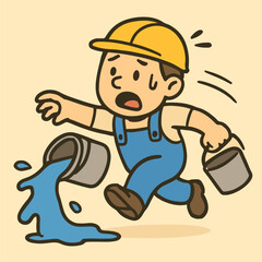 vector illustration of a worker with tools