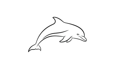 Obraz premium White dolphin silhouette jumping