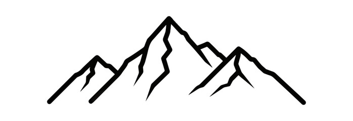 Fototapeta premium Dark mountain peaks illustration