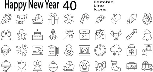 Download Icon Set. Line and Outline Icons for Web, App, Cloud, Files, and Data Transfer. Editable Stroke