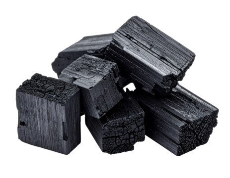 Charcoal isolated on transparent background - Powered by Adobe