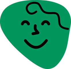 Smiling doodle emoticon with a contented expression