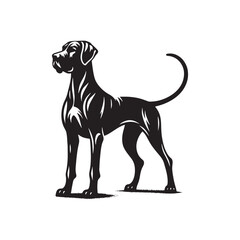 Great Dane Vector Silhouette – Majestic and Powerful Dog Outline, Perfect for Logos, Pet Art, Prints, Graphic Design, Home Decor, Stencils, Icons, and Creative Projects
