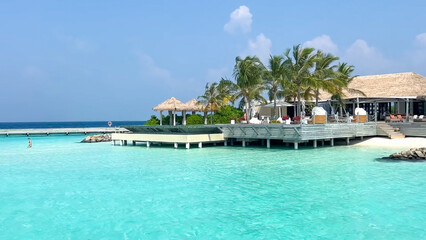 swimming pool in the tropical resort
