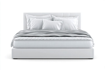 Mattress Bed Mockup, Realistic Style, Isolated on White Background